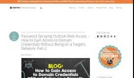 
							         Password Spraying Outlook Web Access - How to Gain Access to ...								  
							    