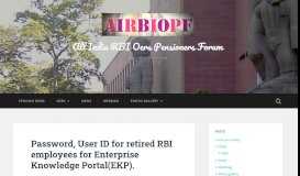 
							         Password, User ID for retired RBI employees for Enterprise ...								  
							    