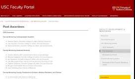 
							         Past Awardees | USC Faculty Portal								  
							    