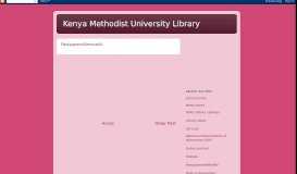 
							         Pastpapers/Kemuwiki - Kenya Methodist University Library								  
							    