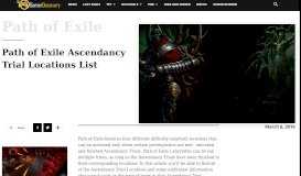 
							         Path of Exile Synthesis Ascendancy Trial Locations List ...								  
							    