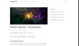 
							         Pathfinder : Kingmaker - Portal Destinations - Naguide								  
							    