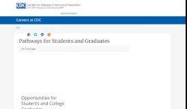 
							         Pathways for Students and Graduates | Jobs | CDC								  
							    