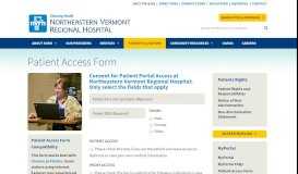 
							         Patient Access Form - NVRH								  
							    