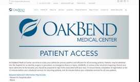 
							         Patient Access - OakBend Medical Center								  
							    