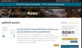 
							         patient access | Vanderbilt News | Vanderbilt University								  
							    