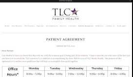 
							         Patient Agreement — TLC Family Health								  
							    