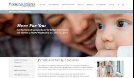 
							         Patient and Family Resources - Women & Infants Hospital in Rhode ...								  
							    