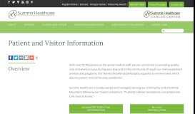 
							         Patient and Visitor Information - Summit Healthcare								  
							    