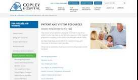 
							         Patient and Visitor Resources | Visiting Hours ... - Copley Hospital								  
							    