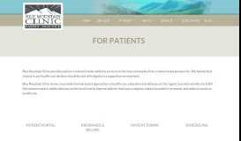 
							         Patient - Blue Mountain Clinic								  
							    