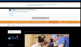 
							         Patient Care | Duke Department of Pediatrics								  
							    