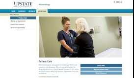 
							         Patient Care | Rheumatology |SUNY Upstate Medical University								  
							    