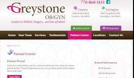 
							         Patient Center - Greystone OB/Gyn								  
							    