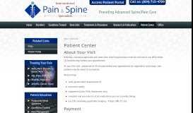 
							         Patient Center - Interventional Pain and Spine Specialists								  
							    