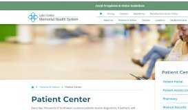 
							         Patient Center | Lake Charles Hospital - Lake Charles Memorial Hospital								  
							    