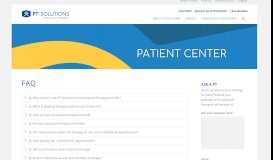 
							         Patient Center | PT Solutions Physical Therapy								  
							    