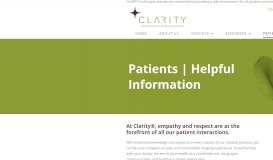 
							         Patient - Clarity Imaging								  
							    
