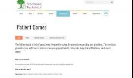 
							         Patient Corner - Treehouse Pediatrics								  
							    