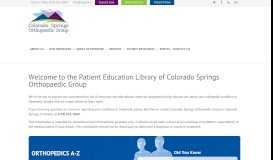 
							         Patient Education - Colorado Springs Orthopaedic Group PE								  
							    