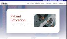 
							         Patient Education – Family Doctors, LLC								  
							    
