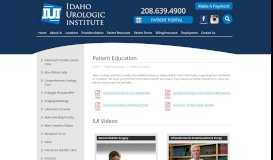 
							         Patient Education | Idaho Urologic Institute								  
							    