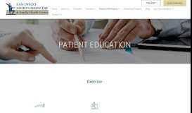 
							         Patient Education - San Diego Sports Medicine & Family Health Center								  
							    