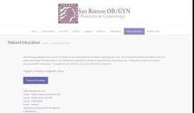 
							         Patient Education - San Ramon OB/GYN								  
							    