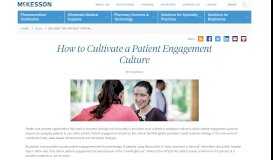
							         Patient Engagement Culture | McKesson								  
							    