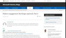 
							         Patient engagement: No longer optional, Part 2 - Microsoft Industry Blogs								  
							    