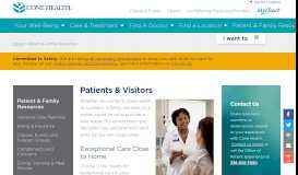 
							         Patient & Family Resources | Cone Health								  
							    