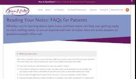 
							         Patient FAQs - OpenNotes								  
							    