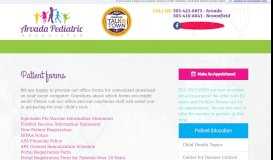 
							         Patient forms - Arvada Pediatric Associates - Pediatrics for Family Health								  
							    