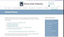
							         Patient Forms - Cherry Creek Pediatrics - Pediatrics for Family Health								  
							    