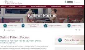 
							         Patient Forms | New York Spine & Wellness Center								  
							    