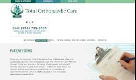 
							         Patient Forms | Total Orthopaedic Care | Orthopedics & Physical Therapy								  
							    