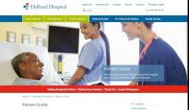 
							         Patient Guide | Holland Hospital								  
							    
