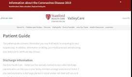 
							         Patient Guide | Stanford Health Care - ValleyCare | Livermore California								  
							    
