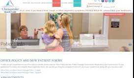 
							         Patient Info | Chesapeake Healthcare Doctors MD Eastern Shore								  
							    