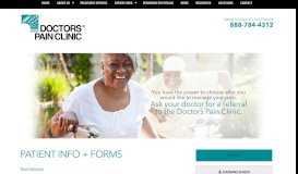
							         Patient Info + Forms - Doctors Pain Clinic								  
							    