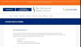 
							         Patient Info & Forms | The Advanced Spine Center								  
							    