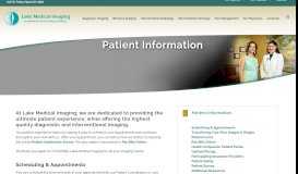 
							         Patient Info - Lake Medical Imaging - The Villages, Florida								  
							    