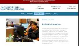 
							         Patient Info | North Hills Family Medicine								  
							    