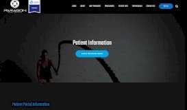 
							         Patient Info - Paragon Sports Medicine								  
							    