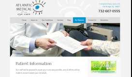 
							         Patient Information | Atlantic Medical Eye Care								  
							    