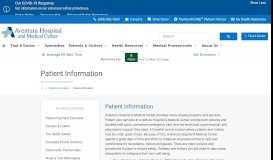 
							         Patient Information | Aventura Hospital & Medical Center | Aventura, FL								  
							    