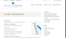 
							         PATIENT INFORMATION - Brandywine Urology Consultants								  
							    