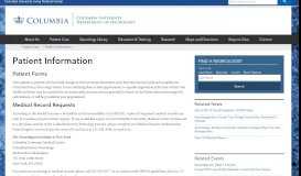 
							         Patient Information | Columbia University Department of Neurology								  
							    