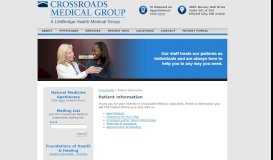 
							         Patient Information - Crossroads Medical Associates								  
							    