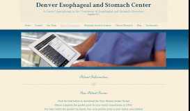 
							         Patient Information Denver Esophageal and Stomach Center								  
							    